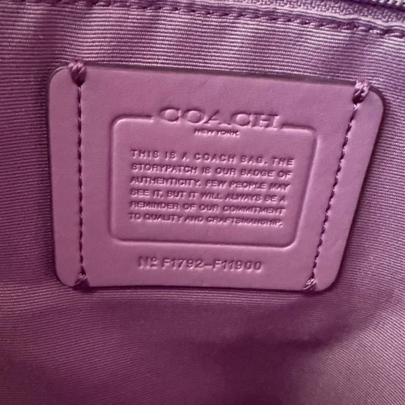 Coach Lavender Leather Tote Bag - Picture 5 of 6